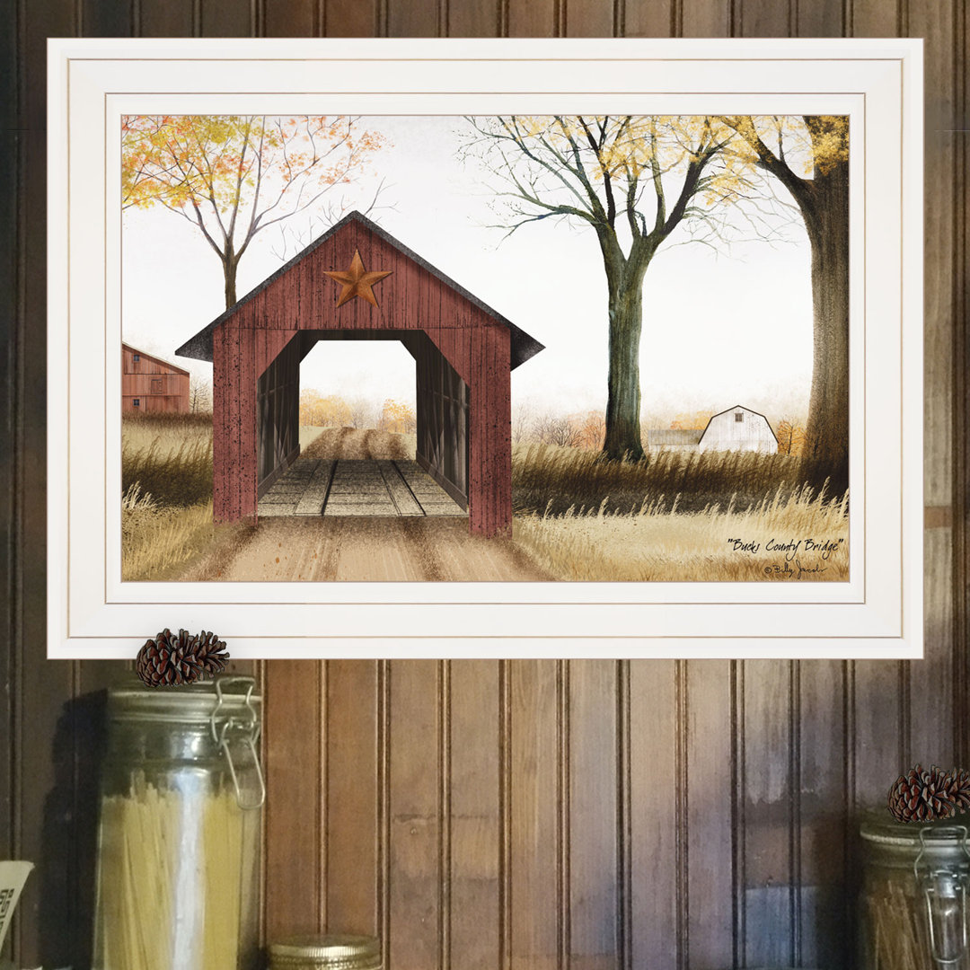 Bucks County Bridge Framed Wall Art for Living Room, Home Wall Décor by Billy Jacobs August Grove® 