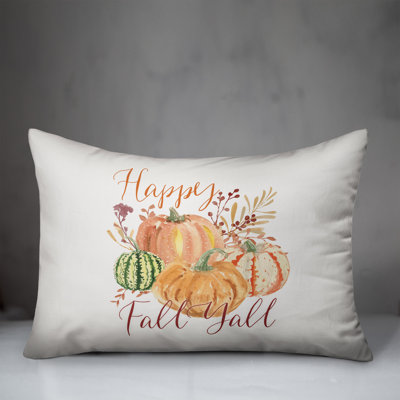  Happy Fall Watercolor Rectangular Pillow Cover & Insert