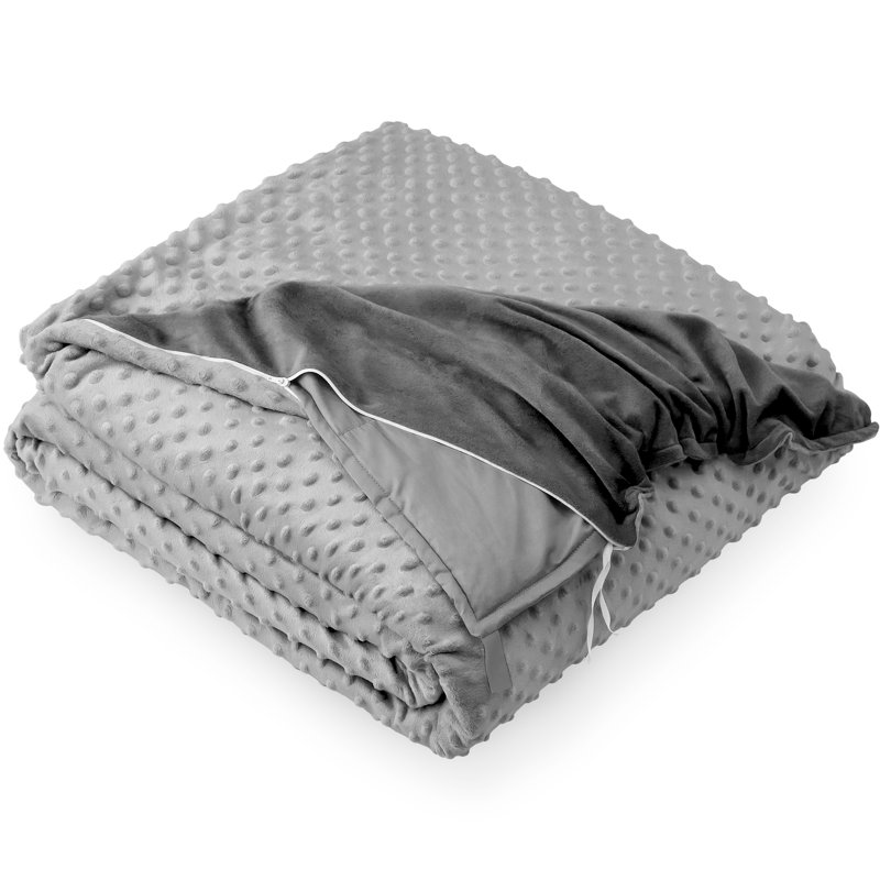 Housse de couette Minky pour couverture lestée, Housse de couette 40 po x 60 po, Gris / gris clair moiré