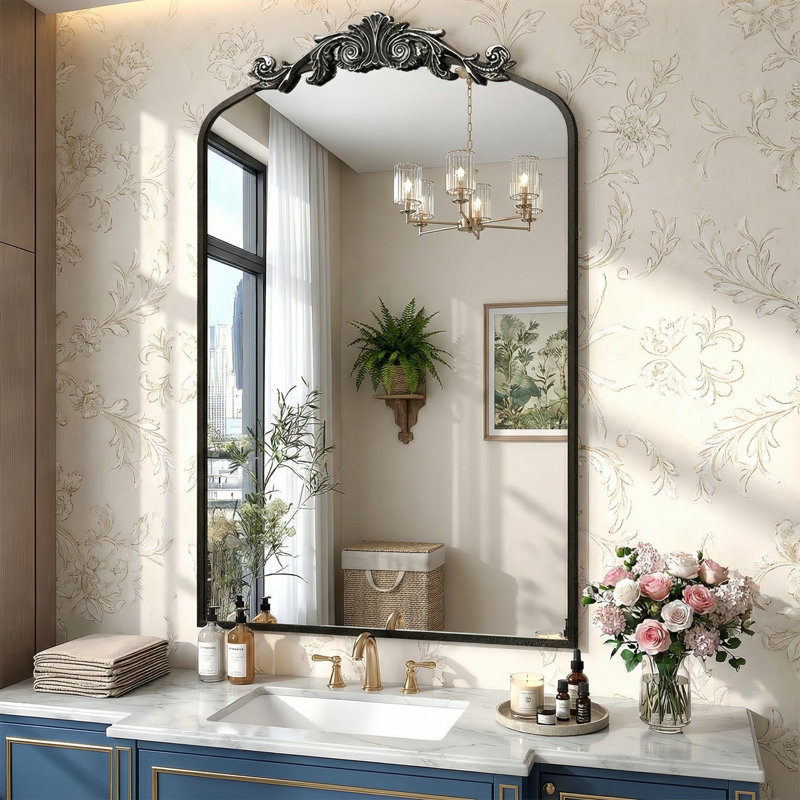 Miroir d'appoint Lunara, Noir, 36 po x 24 po