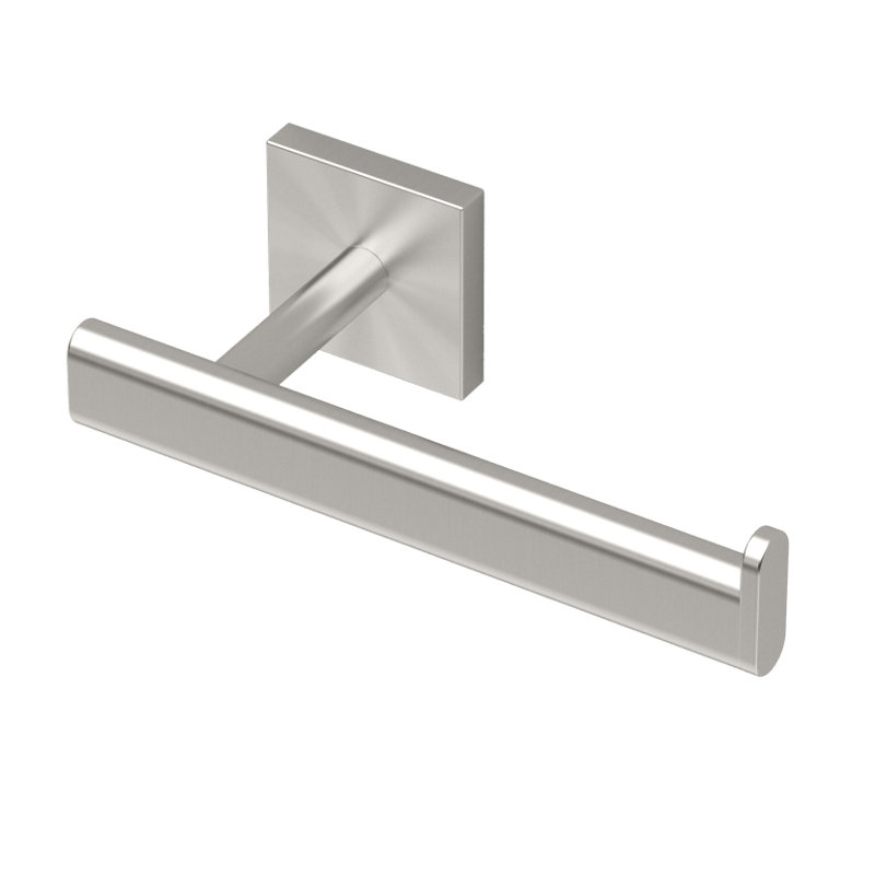 Elevate Euro Style Wall Mount Toilet Paper Holder Single Post, Satin Nickel