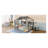 Full Size Montessori Floor Bed for Toddler - Gray Kids House Bed with Storage Shelf, Wooden Playhouse Bed Frame with Roof Design-2030025872