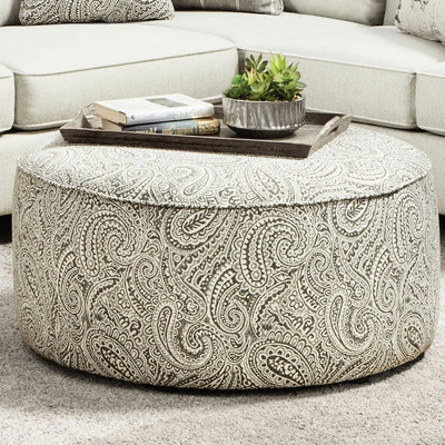 Rond transitionnel avec motif cachemire et garniture de passepoil, revêtement en chenille, 39 po de largeur, multi motif, cordon soudé, dimensions 39 x 39