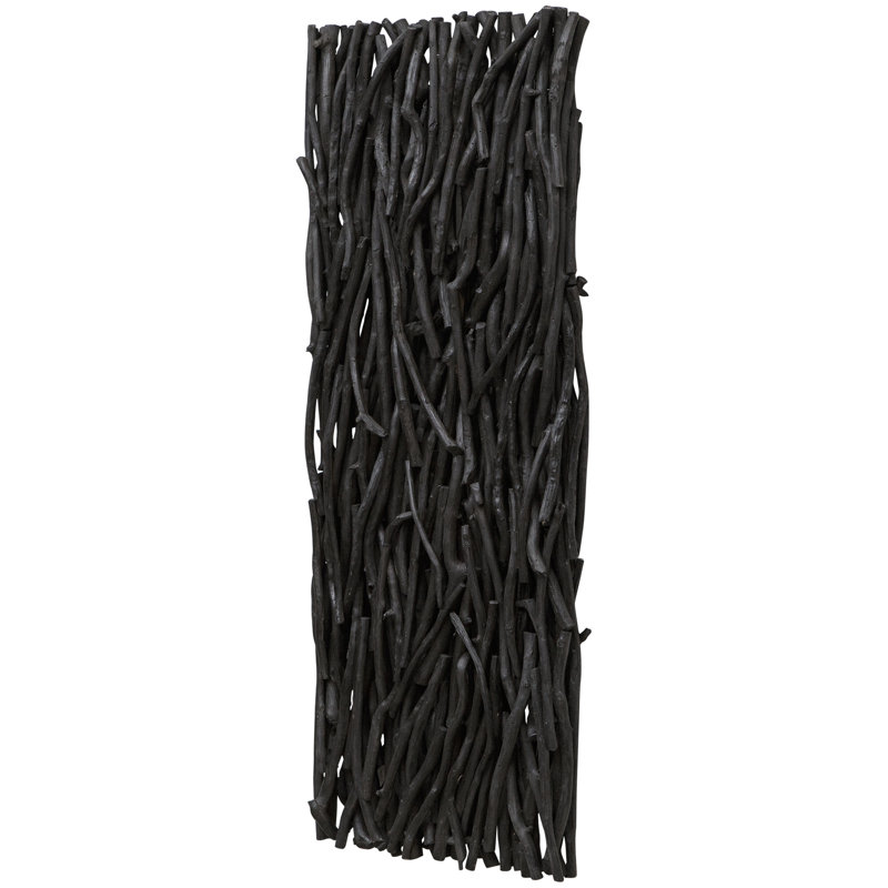 Black Teak Wood Wall Panel Art Decor