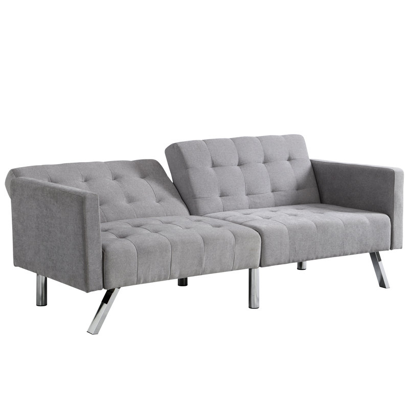 Lit gris avec structure pour un plaisir à long terme Conception à dossier divisé Utilisation polyvalente, Gris clair