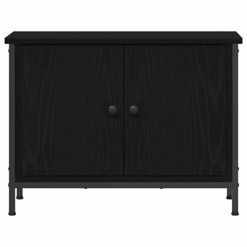 TV Cabinet Engineered Wood, 45cm H x 60cm L x 35cm W, Black Oak