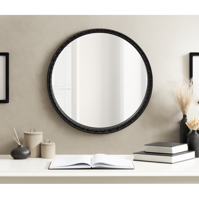 Miroir rond pour salle de bain, Noir