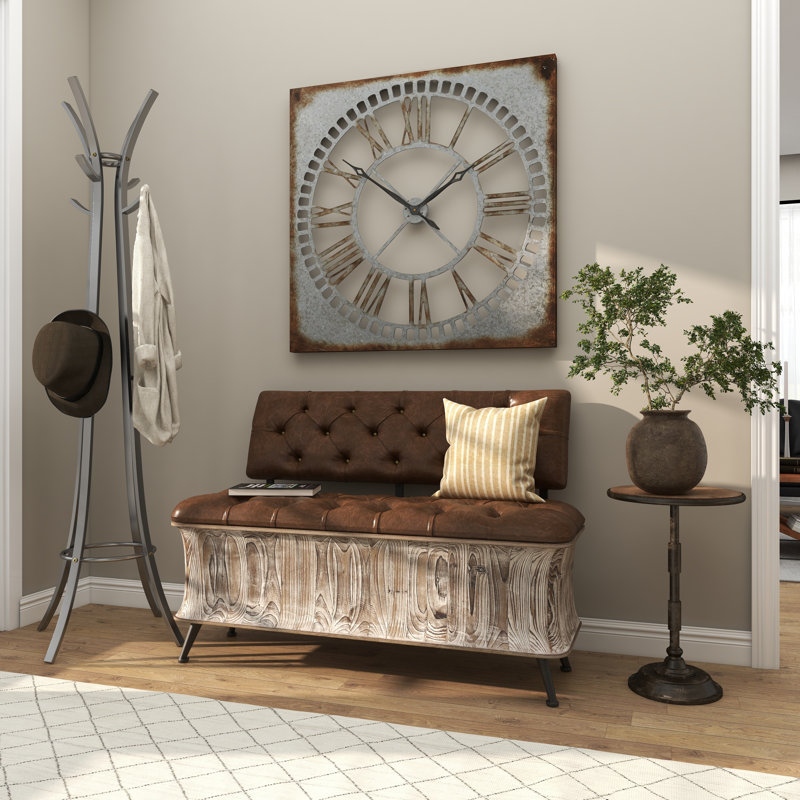 Angeles Faux Leather Upholstered Storage Bench