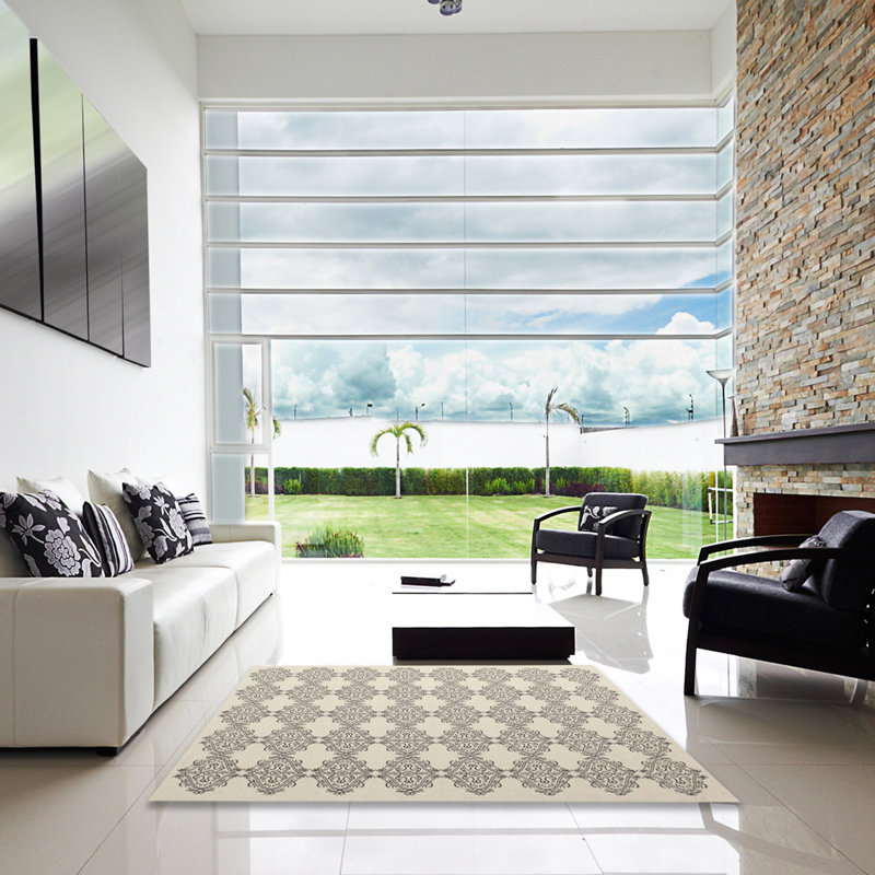 Tapis gris zone contemporaine, Carré 5 pi