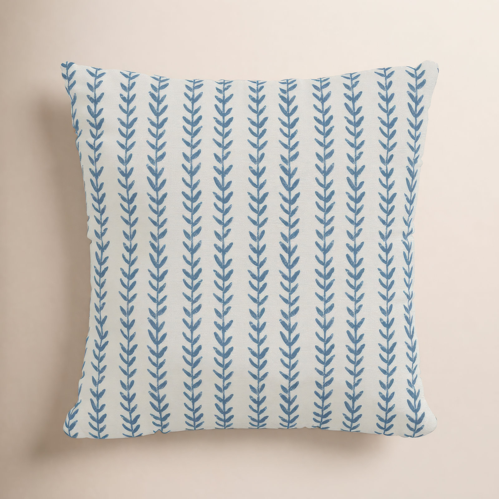 Zoey Floral Linen Pillow Cover, 20" x 20", Feathers