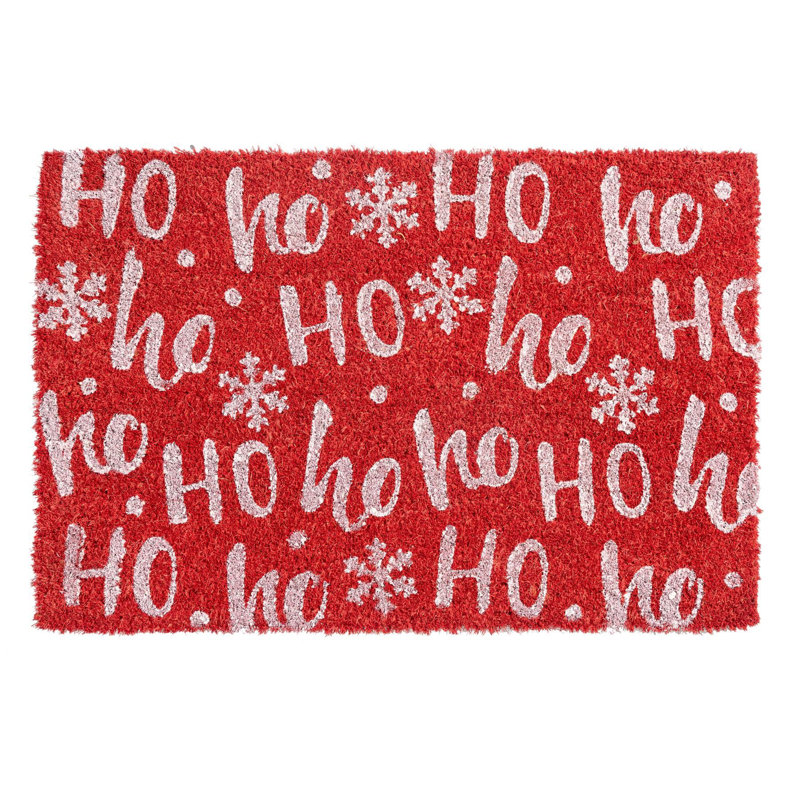 Nicola Spring - Christmas Coir Door Mats - 60 x 40cm, 1, Red/White