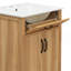Meuble-lavabo 24 po avec cadre en bois massif, tiroir rabattable, 2 portes à fermeture douce avec rangement pour porte, tablette réglable et meuble-lavabo moderne