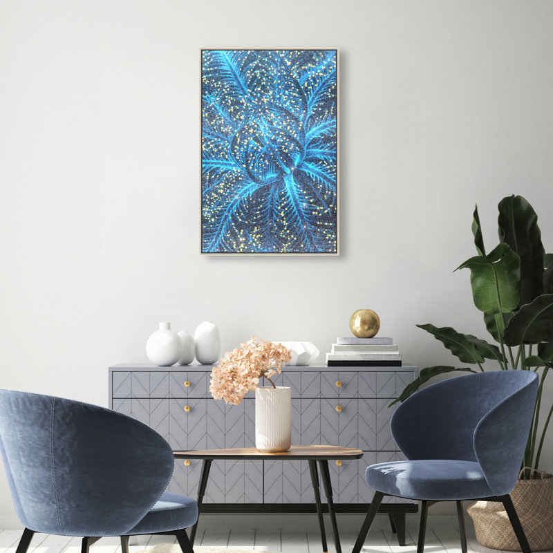 Neon Bloom Print by Oliver Gal, 16"H x 11"W, Silver Floater Frame
