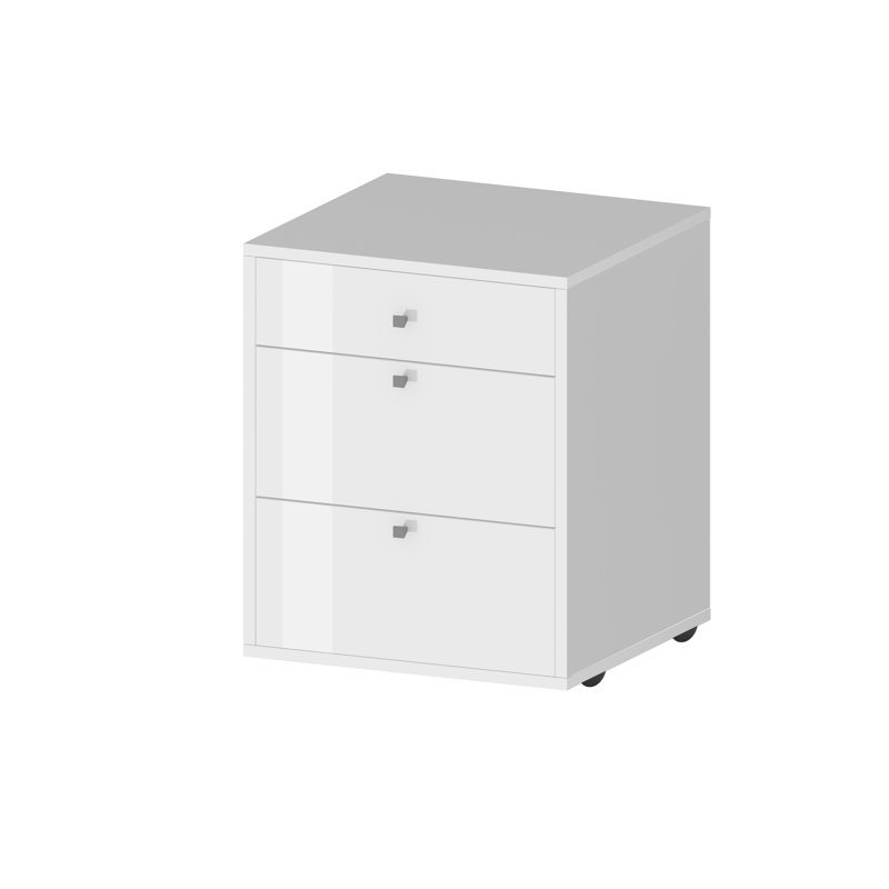Sbordone 3 -Drawer Storage Cabinet, White