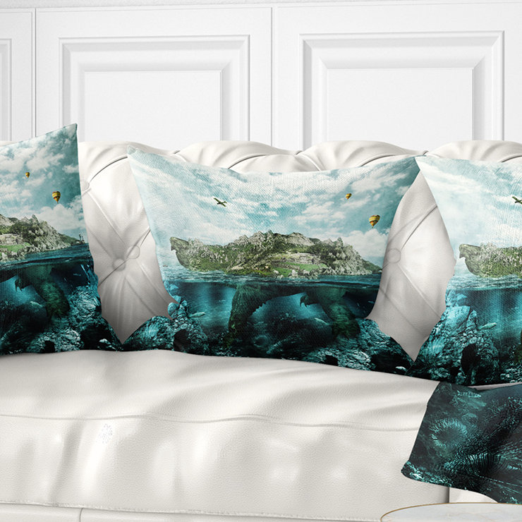 Coussin en tortue d’animaux comme un grand coussin en tortue imaginaire, 16 po x 1 po, Coussin décoratif