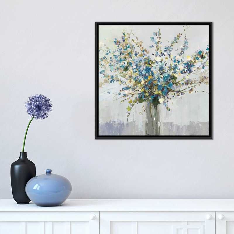 «Bouquet» par Allison Pearce - estampe numérique sur toile tendue avec châssis, H 24 po x l 24 po x P 1 po, Blanc