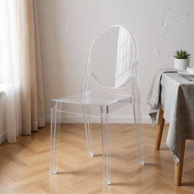 Elegant & Durable Clear Plastic Dining Chair – Stackable, Comfortable Seating for Kitchens, Living Rooms, Offices, or Outdoor Use
