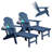 HDPE Folding And Adjustable Adirondack Chair With Ottoman-670727341