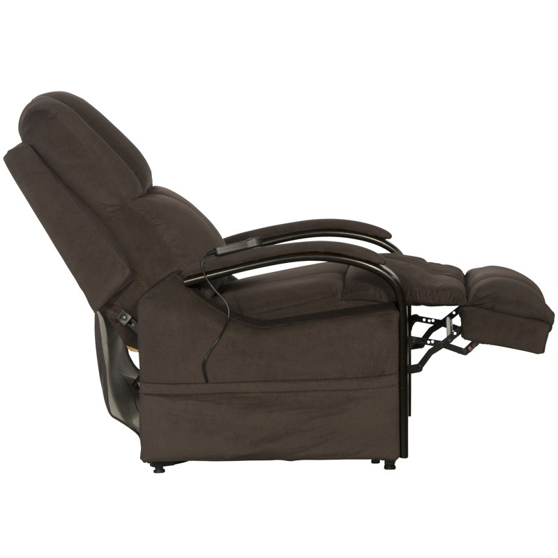 Upholstered Heated Massage Chair, Brown Polyester Blend