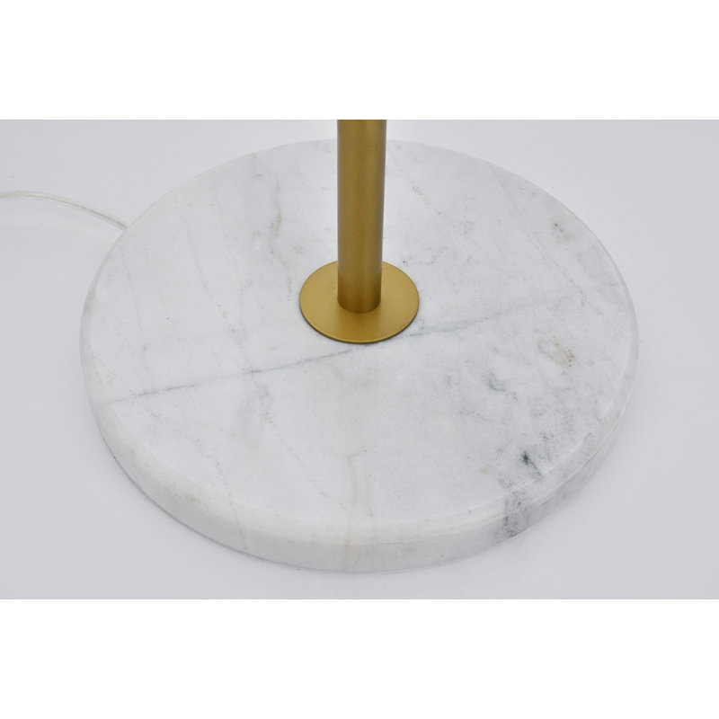Lampe sur pied en arbre 65,5 po Yearby, Laiton, Blanc givré