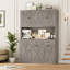 Garde-manger 70,9 po avec tablette à micro-ondes et armoire à poubelle à pousser, chien à l'épreuve des chiens-944438813