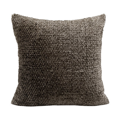 Violet Linen Dublin Faux Fur Pattern, Polyester, Jacquard Textured Boucle, Taupe , 18 Inch x 18 Inch, Square, Decorative Accent Throw Pillow