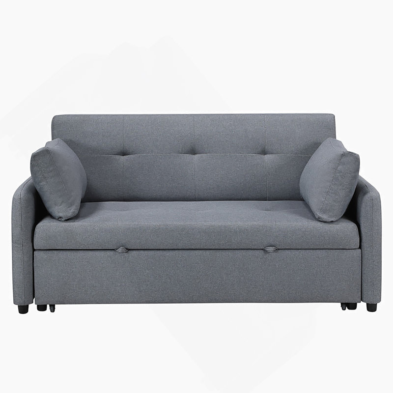 Canapé-lit convertible de 69 pouces avec ports USB, prises de courant, poches de rangement, coussins et conception capitonnée pour la vie moderne.