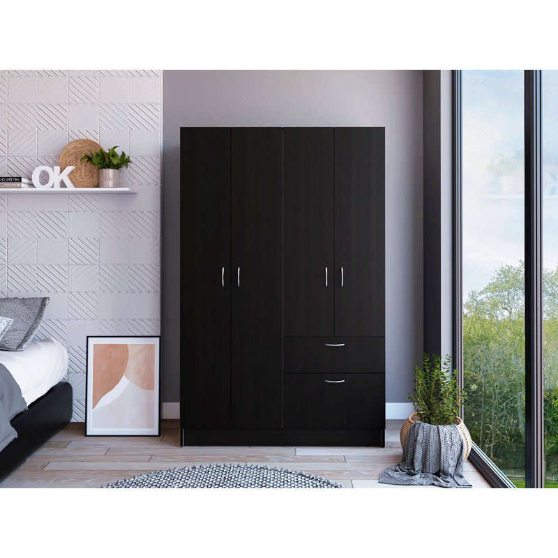 Armoire Alpes, chambre, noir / blanc