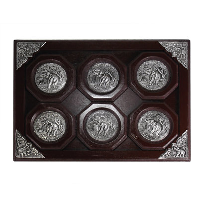 Wood 6 Piece Coaster Set