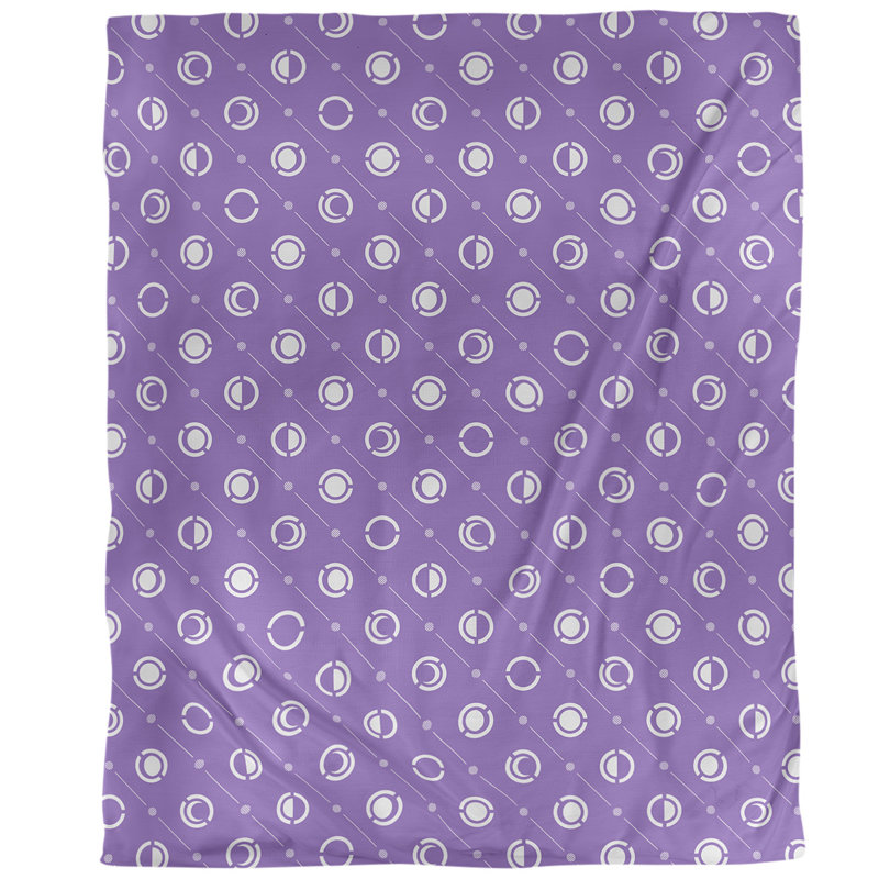 Housse de couette simple Moon phases, Housse de couette pour très grand lit, Violet, Polyester brossé