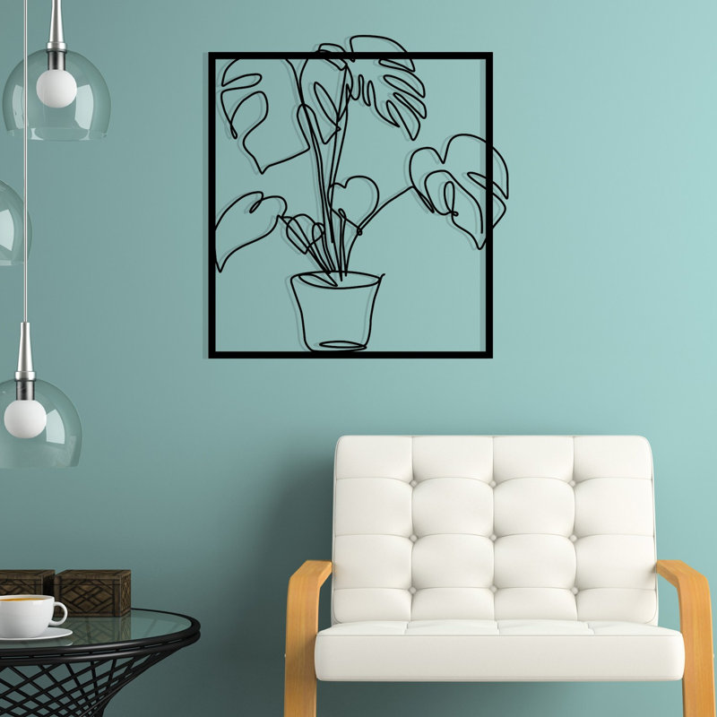 Stylish Decorative Metal Wall Accessory, Black Finish, 19.3 x 20.9 inches | 100% Metal Construction, Thickness: 0.05 inches | Perfect for Home Decor, Modern Aesthetic, and Unique Wall Art Display
