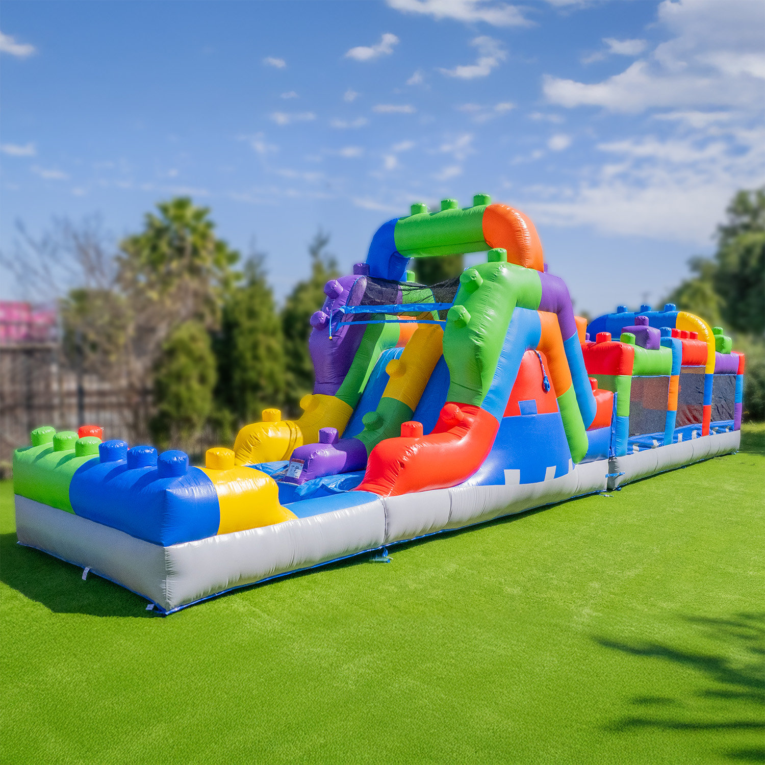 Obstacle Course Big Blow Up Water Slide Rental Inflatable Games