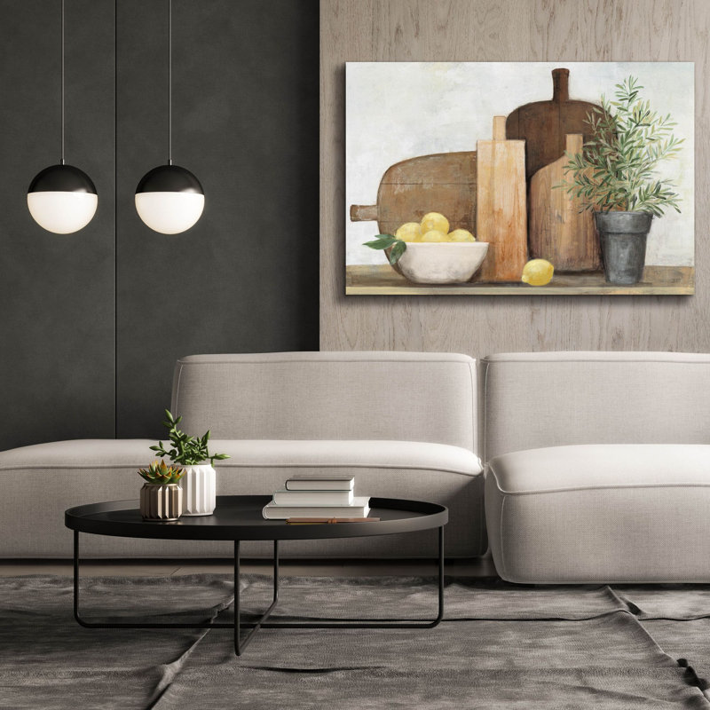 "Epic Graffiti" Rustic Kitchen Brown "par Julia Purinton, art mural sur toile, H 40 po x l 60 po x P 1,5 po