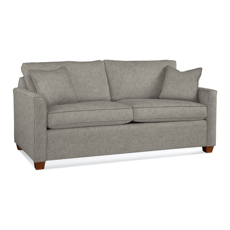 Charleston 77" Sleeper Sofa, Coffee, Gel Memory Foam, Basic Gray 100% Polyester