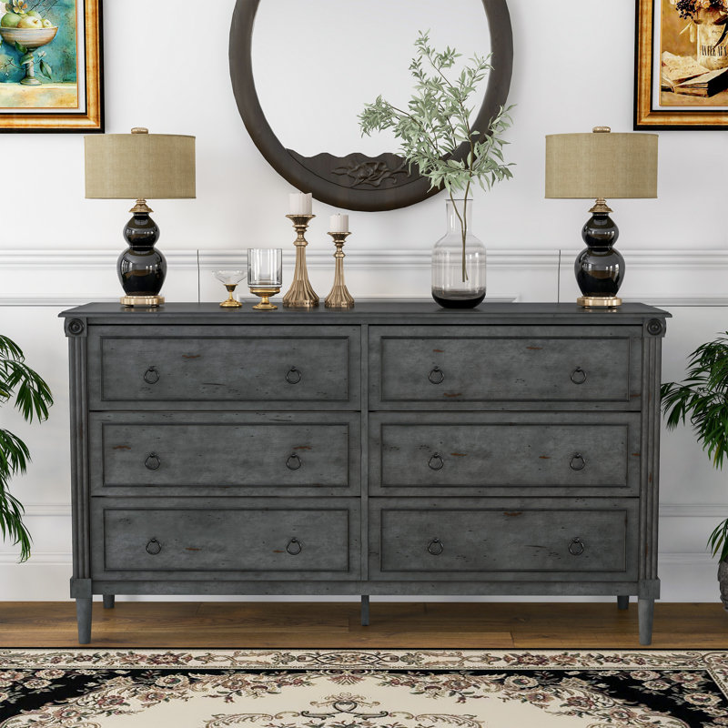 Amauris 60'' W 6 - Drawer Dresser, Gray