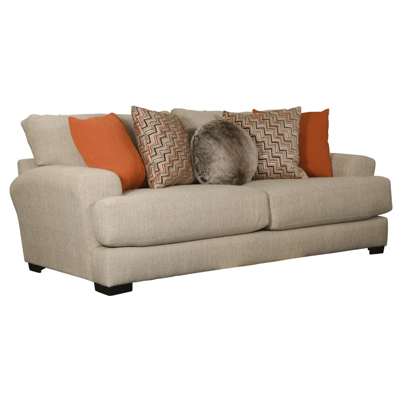 Amaro 90" Recessed Arm Sofa with Reversible Cushions, Cashew, No