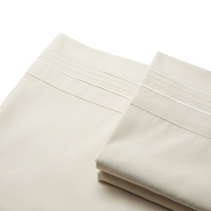 Microfiber Polyester Sheet Set, Beige, Queen Sheet Set + Fitted Sheet + 2 Pillowcases