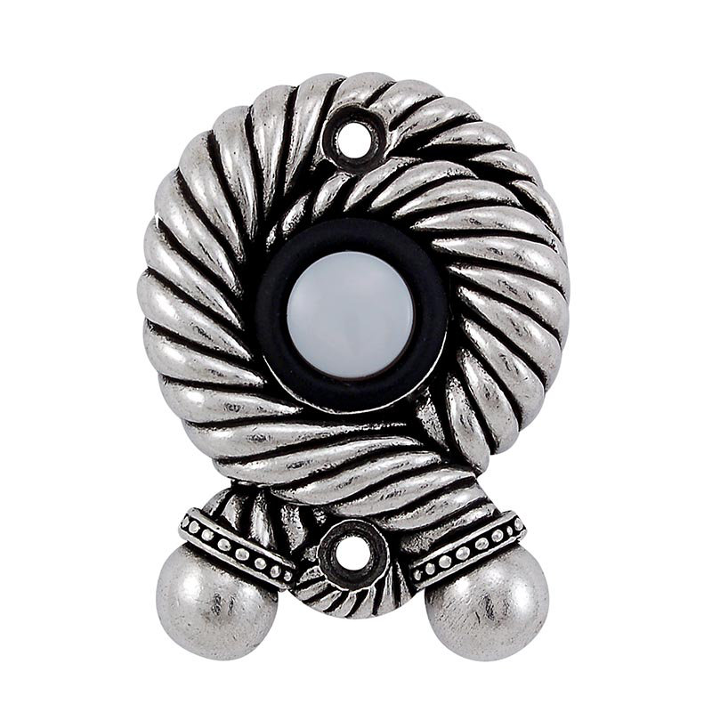 Equestre Rope Push Button, Vintage Pewter