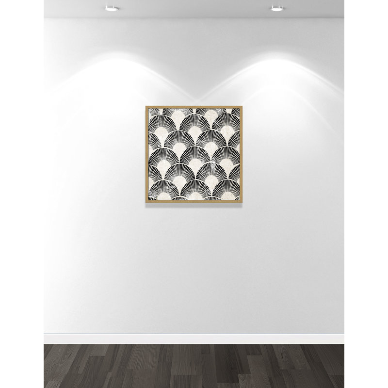 «White Art Deco III» par Aimee Wilson, L 27,5 po x H 27,5 po, Impression encadrée, Grain de bois naturel