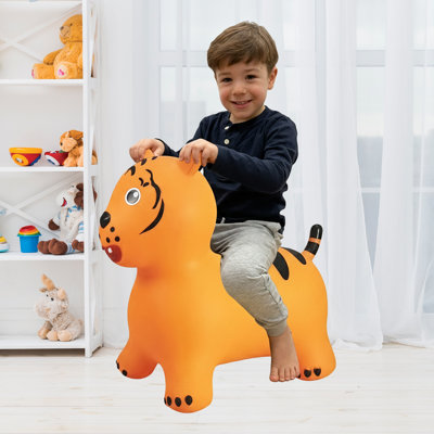 BounceZiez Inflatable Bouncy Ride-On Hopper with Pump