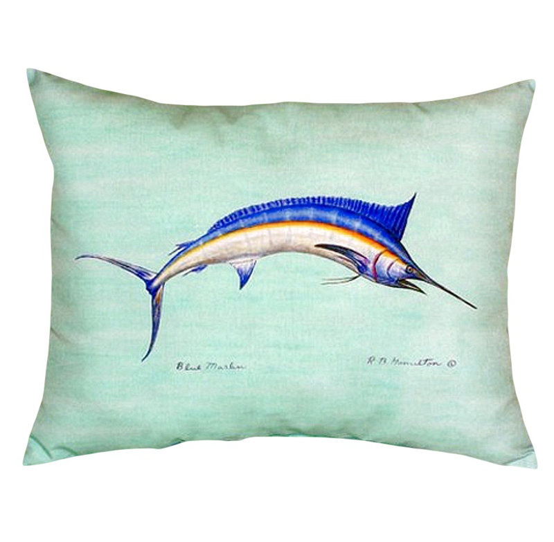 Housse et coussin rectangulaires d'extérieur Marlin Marlin, Bleu sarcelle