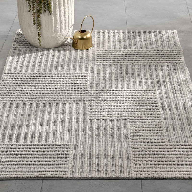 Clayton Patchwork Area Rug in Gray, Rectangle 9' x 12'