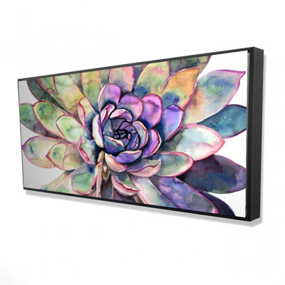 Reproduction de plantes grasses multicolores sur toile