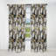 Panneau de rideau simple occultant avec fleurs blanches et roses noires sur fond blanc-1795150244