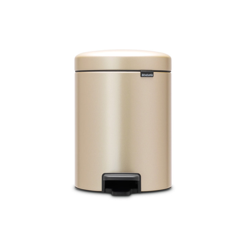 Champagne Plastic 1.3 Gallon Pedal Trash Can