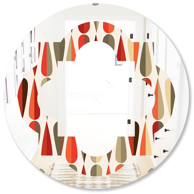 Miroir mural Quatrefoil Cottage Americana, 23,6 po x 23,6 po, Gouttes abstraites IV