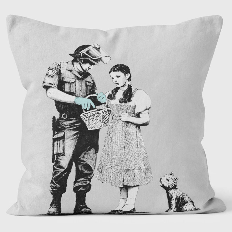 Search Banksy Inspired Graffiti Cushion