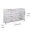 Commode Bisca de 63 po de largeur, 6 tiroirs, poignées noires, bois gris clair