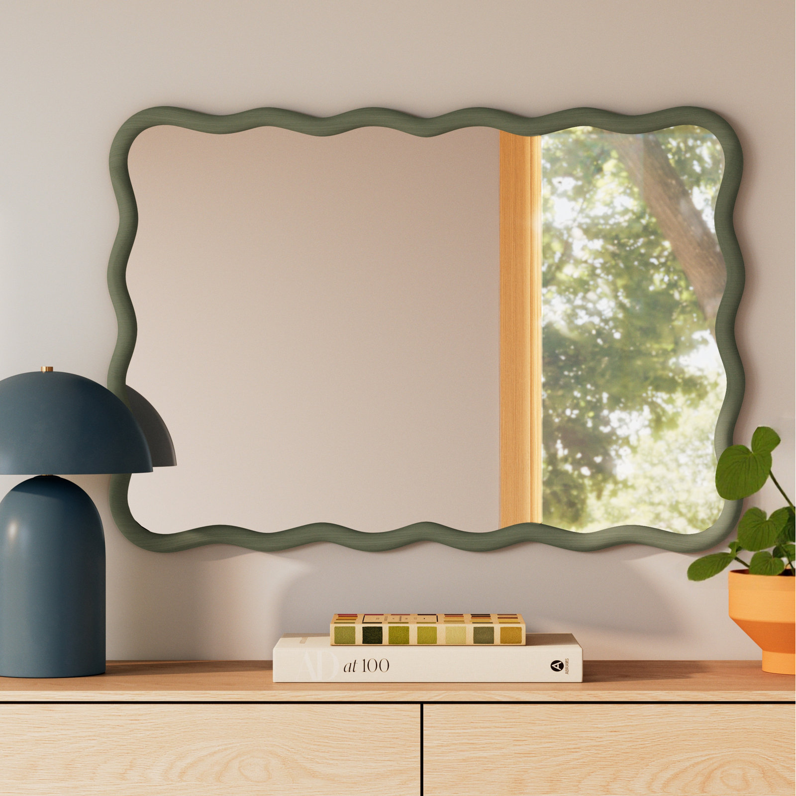 Andy 28" Accent Mirror, Dark Forest