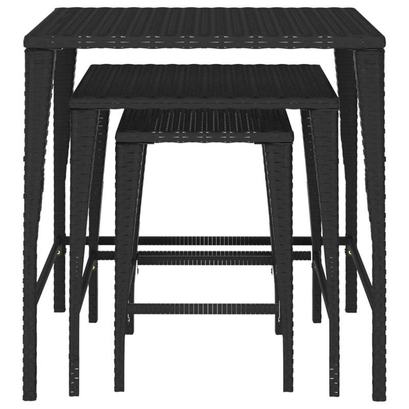 Ingwar Metal Outdoor Coffee Table , 23.6'' in. W 17.7'' in. D, Black